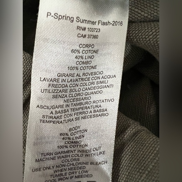 ARMANI EXCHANGE Military green pants with 5 pockets, spring-summer, size 32 - Picture 7 of 7